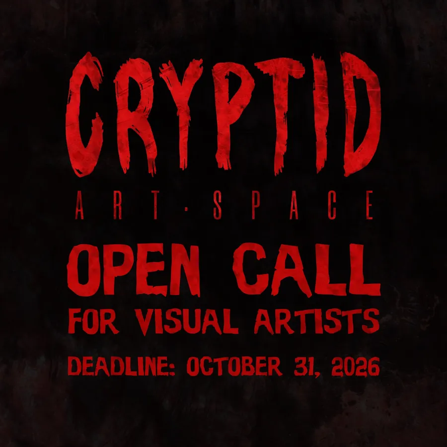 Плакат: Трета отворена покана за самостоятелни изложби в Cryptid Art Space
